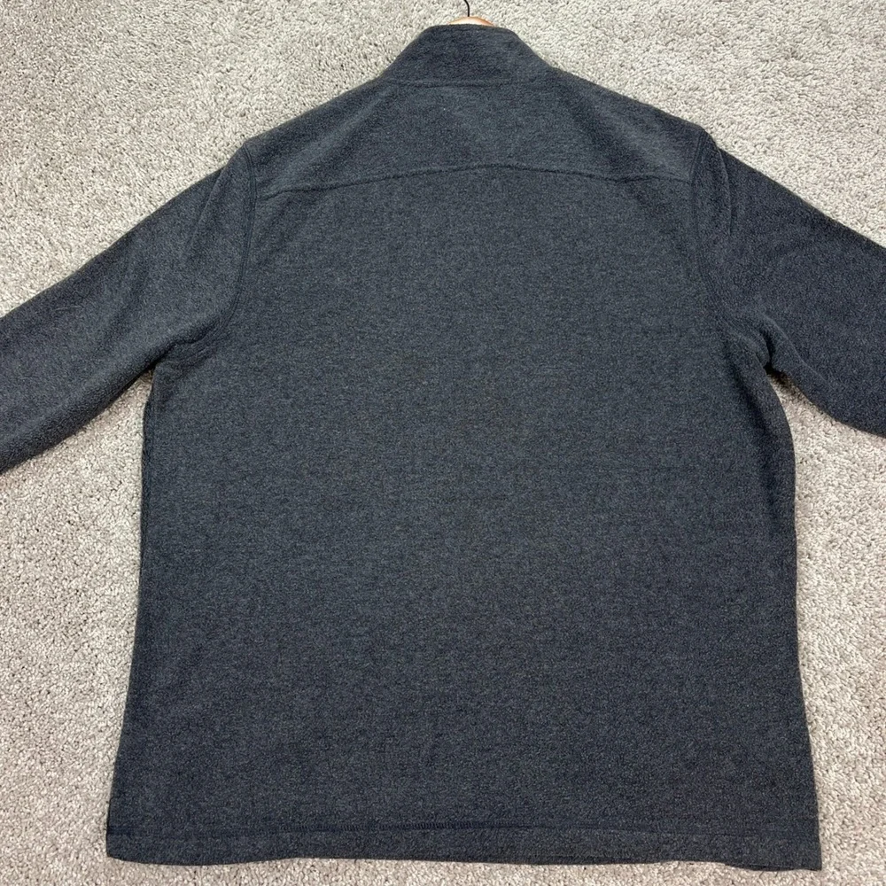 Croft Barrow‎ Pullover Mens Large Charcoal Gray Long Sleeve Fleece 1/4 Zip EUC
